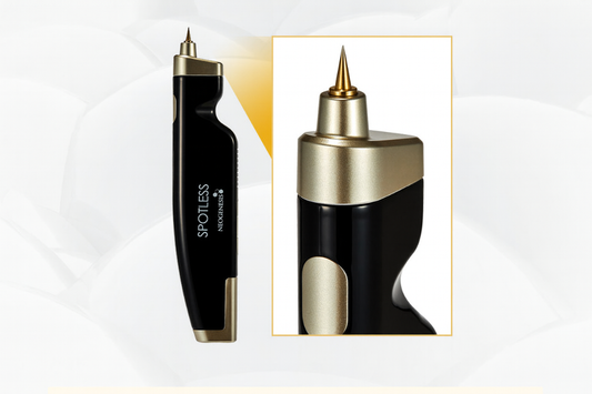 SPOTLESS cleaning spray by My Store in a clear bottle with a spray top, set against a bright kitchen countertop.