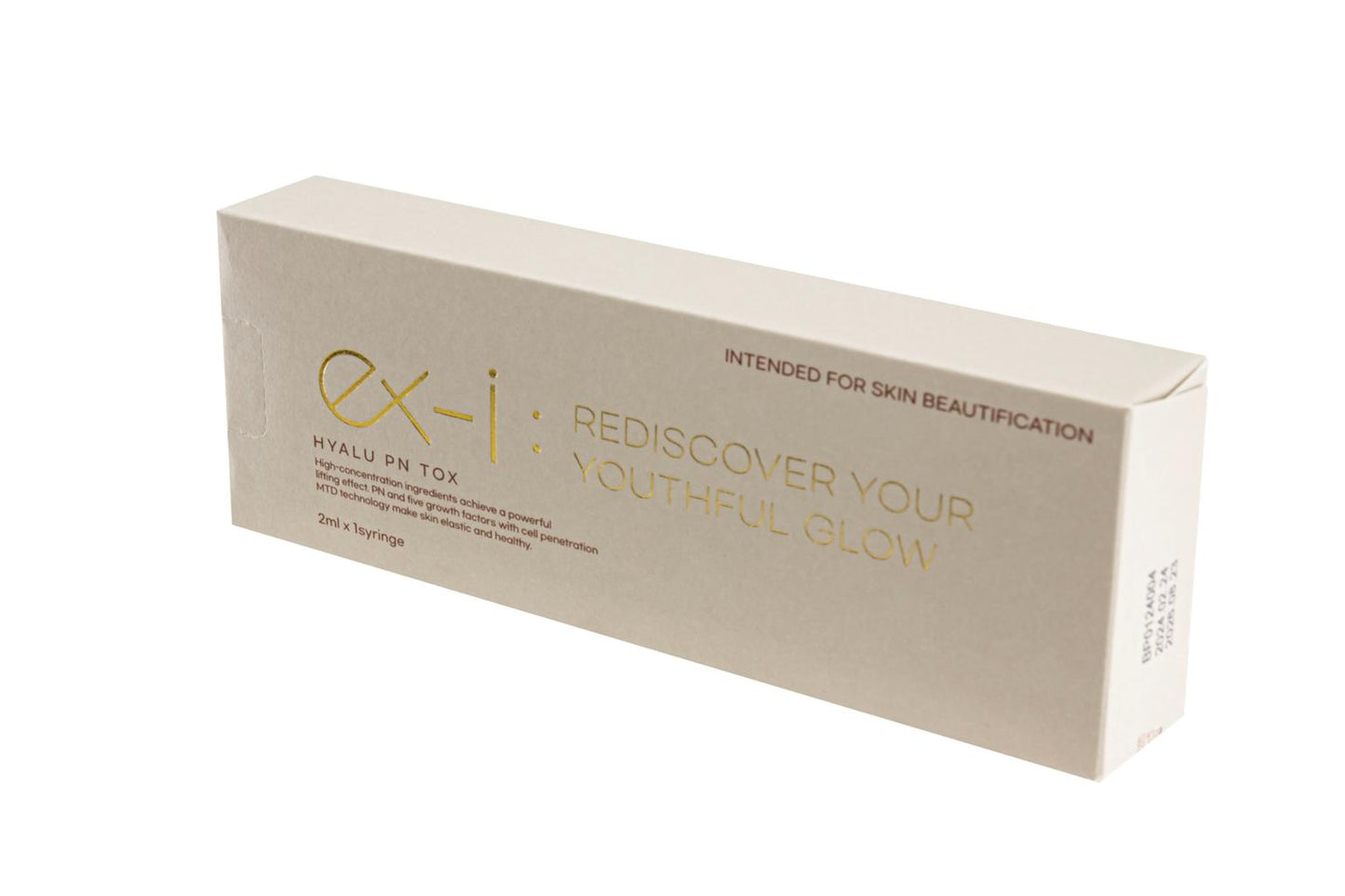 My Store EX-I SKINBOOSTER vial, 2ml, clear glass ampoule with white cap, used for skincare treatment.