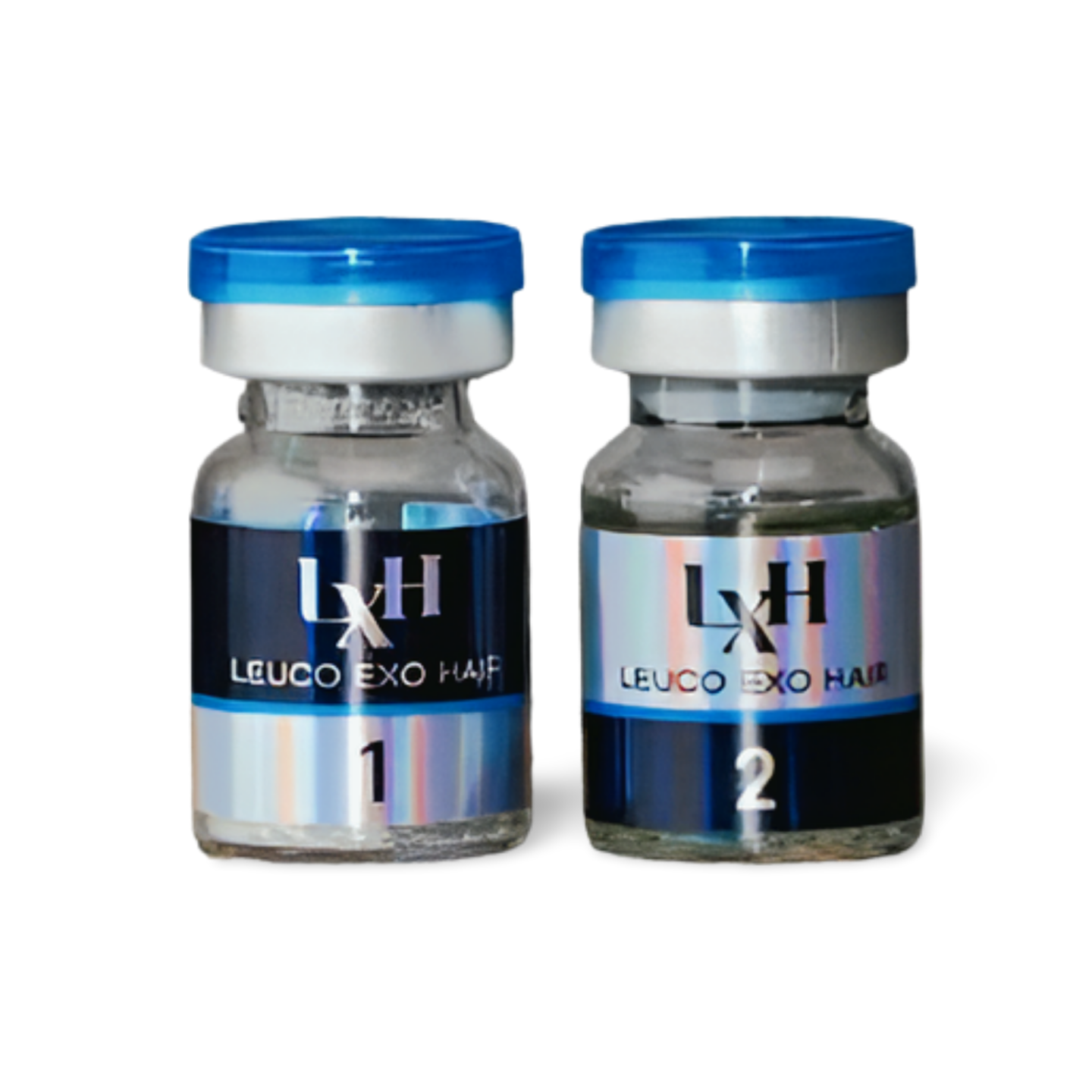 YOUNG&BEAUTY Leuco Exo Hair set featuring 10 vials for hair treatment, displayed in a sleek packaging.