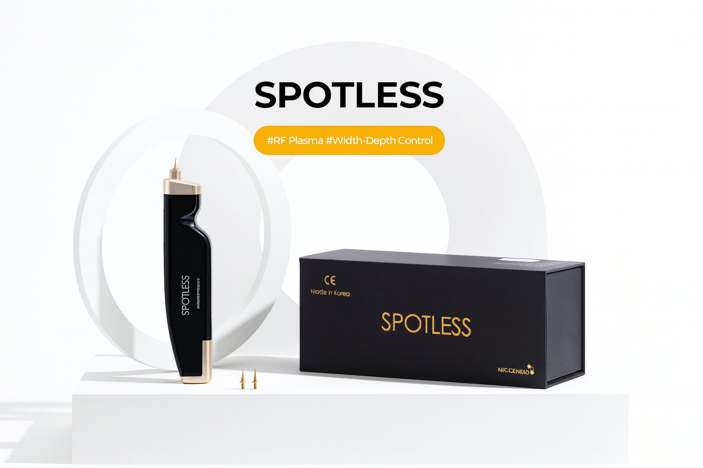 SPOTLESS cleaning spray bottle by My Store with a sleek design and clear label, set against a bright background.