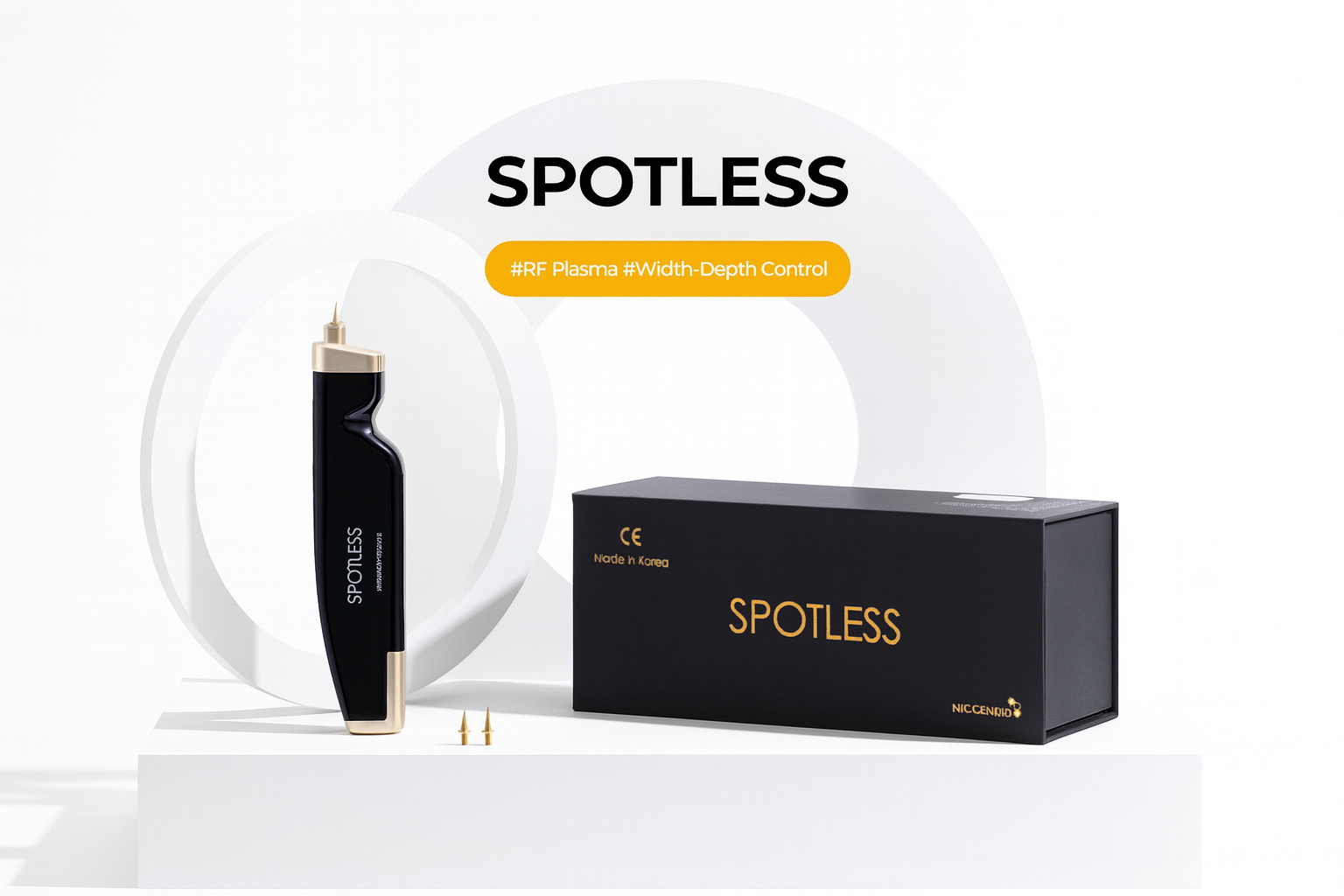 SPOTLESS cleaning spray bottle by My Store with a sleek design and clear label, set against a bright background.