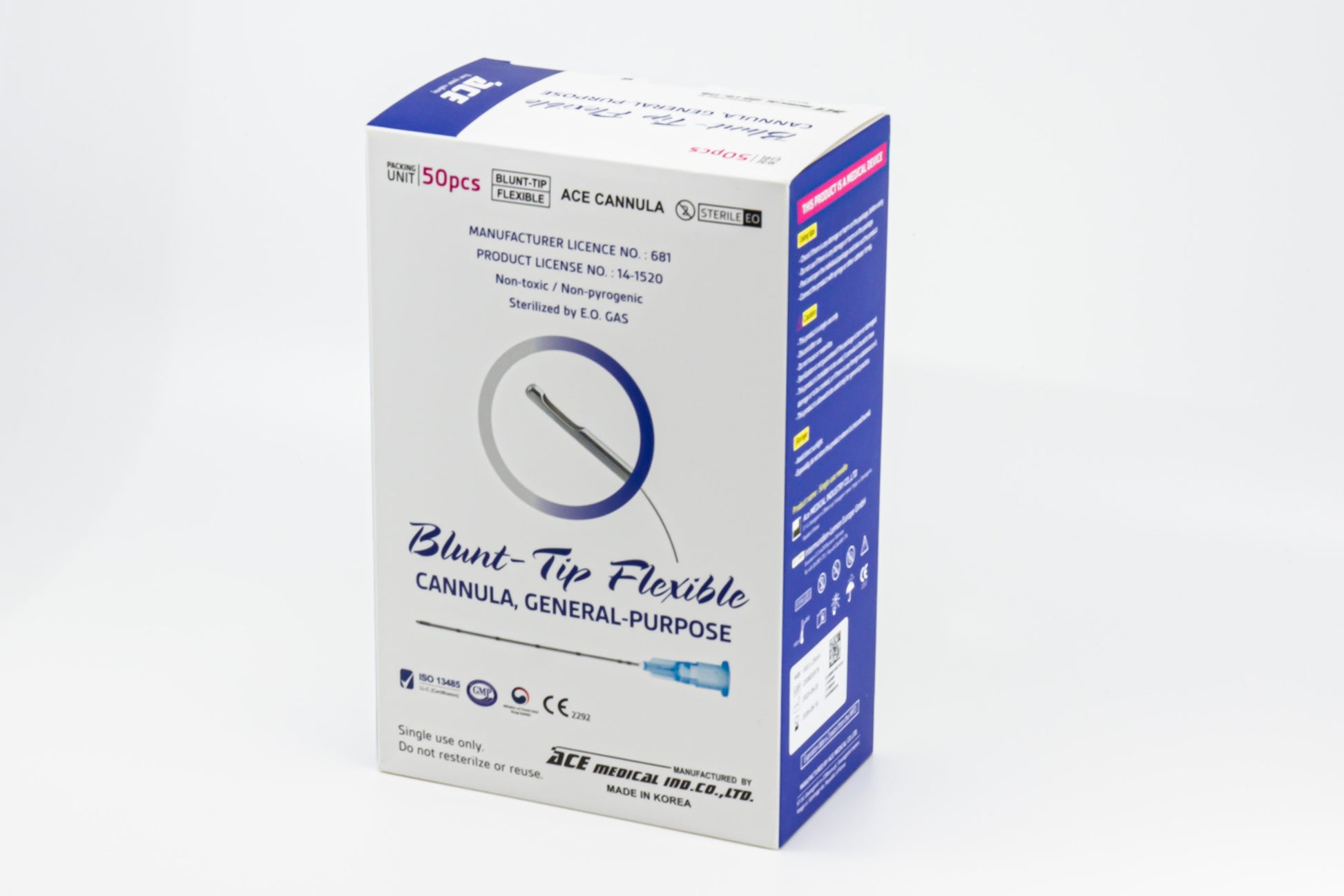 My Store microcannulas in a pack of 50, showcasing slender, flexible design for precise application.